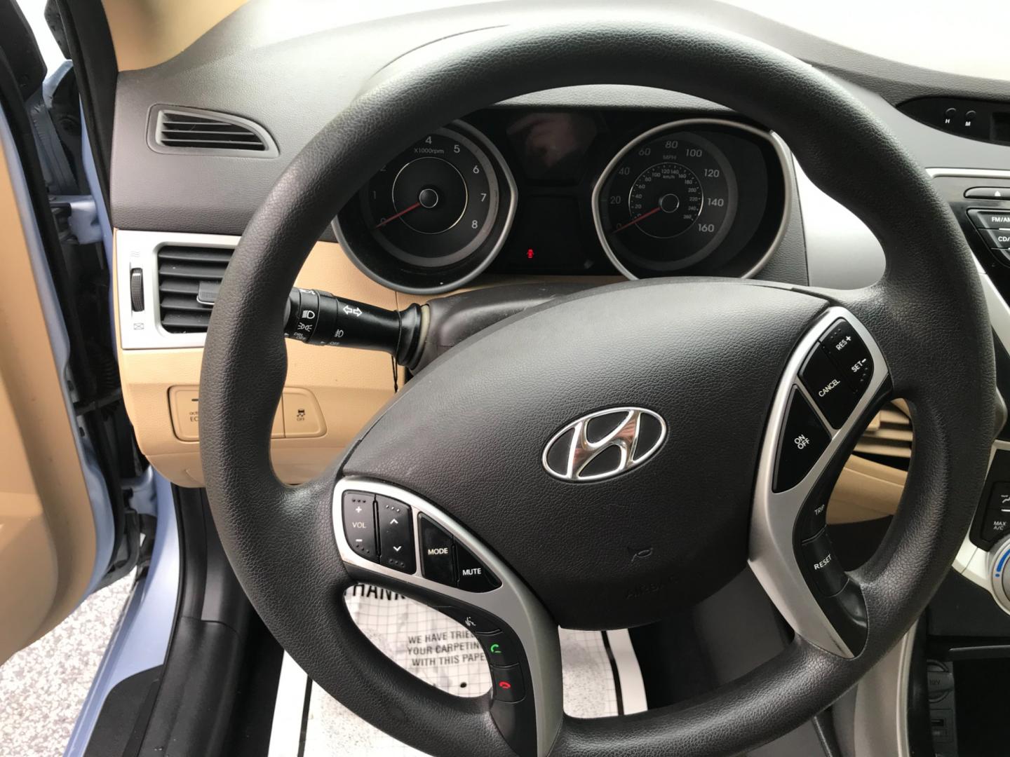 2012 Blue /Tan Hyundai Elantra GLS (KMHDH4AE0CU) with an 1.8 V4 engine, Automatic transmission, located at 577 Chester Pike, Prospect Park, PA, 19076, (610) 237-1015, 39.886154, -75.302338 - Photo#11